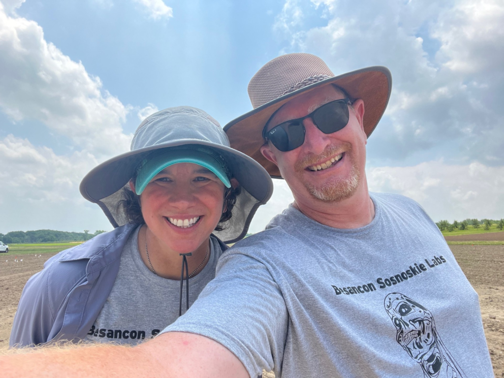Lynn Sosnoskie of Cornell University and Thierry Besancon of Rutgers University - both weed science researchers for IR-4.
